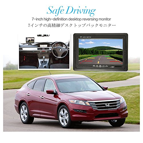 （7インチLCDカラー液晶ディスプレイ　VGAポート) DBPOWER ミニオンダッシュ液晶モニター　リアビュー車載モニター　バックカメラ対応 　2つビデオ入力系統 反転機能　防犯 車載用　IRリモコン付き　黒